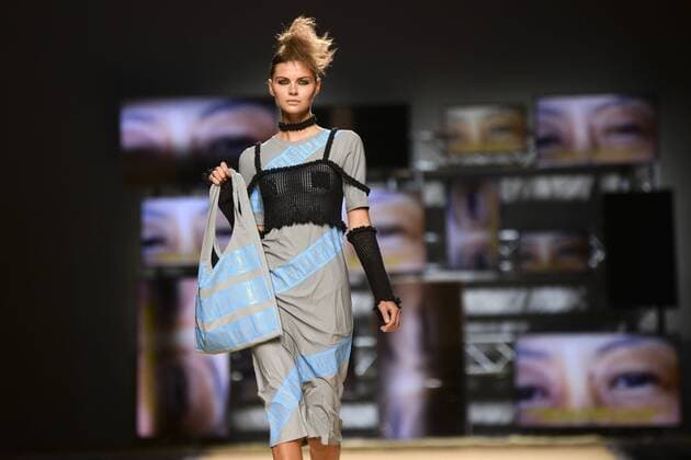 Model bei der Maria ke Fisherman Fashion Show auf der Mercedes-Benz Fashion Week Madrid Spring Summer 2016. Madrid, 20.09.2015 Maria ke Fisherman Model 