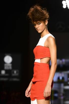 Model bei der Maria ke Fisherman Fashion Show auf der Mercedes-Benz Fashion Week Madrid Spring Summer 2016. Madrid, 20.09.2015 Maria ke Fisherman Model 