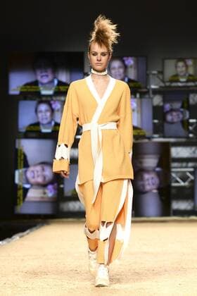 Model bei der Maria ke Fisherman Fashion Show auf der Mercedes-Benz Fashion Week Madrid Spring Summer 2016. Madrid, 20.09.2015 Maria ke Fisherman Model 