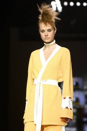 Model bei der Maria ke Fisherman Fashion Show auf der Mercedes-Benz Fashion Week Madrid Spring Summer 2016. Madrid, 20.09.2015 Maria ke Fisherman Model 