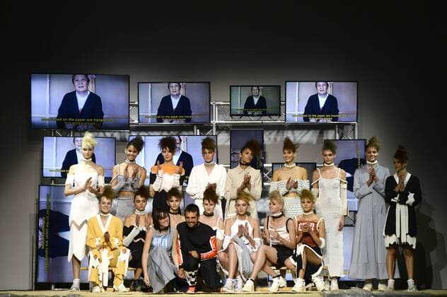 Models und Designer bei der Maria ke Fisherman Fashion Show auf der Mercedes-Benz Fashion Week Madrid Spring Summer 2016. Madrid, 20.09.2015 Maria ke Fisherman Models und Designer 