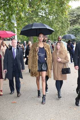 . 21 09 2015. London, United Kingdom. Jourdan Dunn leaving the Burberry Prorsum show at London Fashion Week S S 2016-Day four.  xStephenxLockx xi-Imagesx IIM-11077-0069