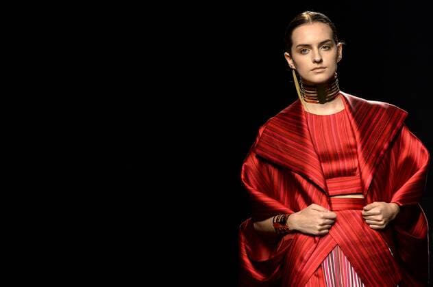 Model bei der Alvarno Fashion Show auf der Mercedes-Benz Fashion Week Madrid Spring Summer 2016. Madrid, 21.09.2015 Alvarno Model 