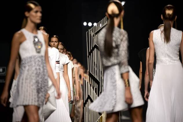 Models bei der Alvarno Fashion Show auf der Mercedes-Benz Fashion Week Madrid Spring Summer 2016. Madrid, 21.09.2015 Alvarno Models 