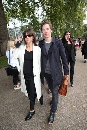 . 21 09 2015. London, United Kingdom. Benedict Cumberbatch and wife Sophie Hunter at the Burberry Prorsum show at London Fashion Week S S 2016-Day four.  xStephenxLockx xi-Imagesx IIM-11077-0091