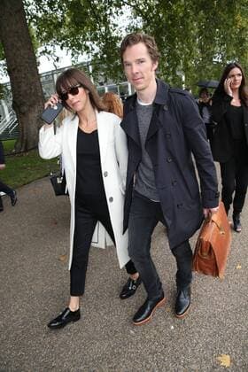 . 21 09 2015. London, United Kingdom. Benedict Cumberbatch and wife Sophie Hunter at the Burberry Prorsum show at London Fashion Week S S 2016-Day four.  xStephenxLockx xi-Imagesx IIM-11077-0092