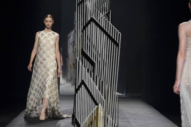 Sept. 21, 2015 - Madrid, Madrid, Spain - A model showcases designs by Alvarno on the runway at the Alvarno show during Mercedes-Benz Fashion Week Madrid Spring Summer 2016 at Ifema on September 21, 2015 in Madrid, Spain. Madrid Spain  - ZUMAn230