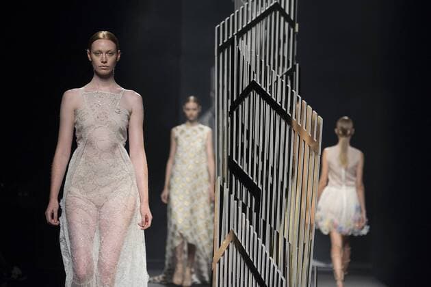 Sept. 21, 2015 - Madrid, Madrid, Spain - A model showcases designs by Alvarno on the runway at the Alvarno show during Mercedes-Benz Fashion Week Madrid Spring Summer 2016 at Ifema on September 21, 2015 in Madrid, Spain. Madrid Spain  - ZUMAn230
