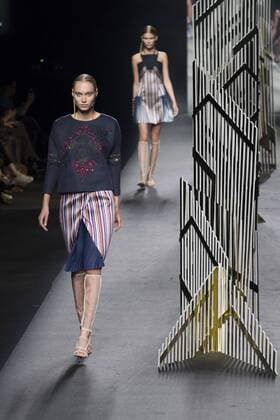Sept. 21, 2015 - Madrid, Madrid, Spain - A model showcases designs by Alvarno on the runway at the Alvarno show during Mercedes-Benz Fashion Week Madrid Spring Summer 2016 at Ifema on September 21, 2015 in Madrid, Spain. Madrid Spain  - ZUMAn230