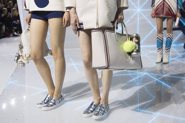 London, UK. 22 09 2015. London Fashion Week runway show of British accessories and handbag designer Anya Hindmarch at Lindley Hall. London Fashion Week, Anya Hindmarch, London, UK 