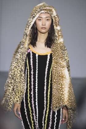 London, UK. 22 09 2015. A model during the rehearsal of the runway show. London Fashion Week SS16 ready-to-wear runway show of designer Ryan Lo at the BFC Show Space in Brewer Street. London Fashion Week, Ryan Lo, London, UK 