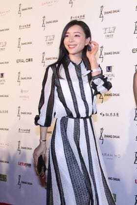 BEIJING, CHINA - SEPTEMBER 22: (CHINA OUT) Actress Zhang Jingchu poses on the red carpet during the Zhang Shuai 2016 S S Collection & Haute Couture at National Agricultural Exhibition Center on September 22, 2015 in Beijing, China.  CFP473290292