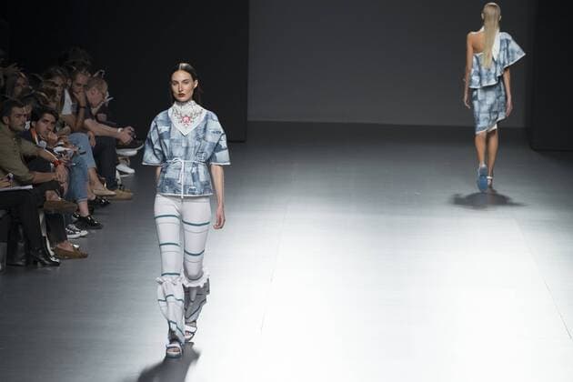 Sept. 22, 2015 - Madrid, Spain - A model showcases designs by Xavi Reyes on the runway at the Xavi Reyes show during Mercedes-Benz Fashion Week Madrid Spring Summer 2015 16 at Ifema on September 22, 2015 in Madrid, Spain. Madrid Spain  - ZUMAn230