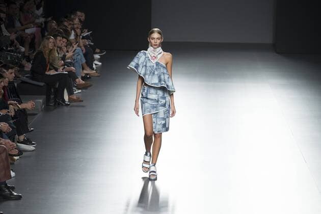 Sept. 22, 2015 - Madrid, Madrid, Spain - A model showcases designs by Xavi Reyes on the runway at the Xavi Reyes show during Mercedes-Benz Fashion Week Madrid Spring Summer 2015 16 at Ifema on September 22, 2015 in Madrid, Spain. Madrid Spain  - ZUMAn230