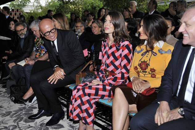 Milan Fashion Week, Women Spring Summer 2016. Milano, Moda Donna, Primavera Estate 2016.GUCCI arrivals Pictured: salma hayek  RiccardoxGiordano