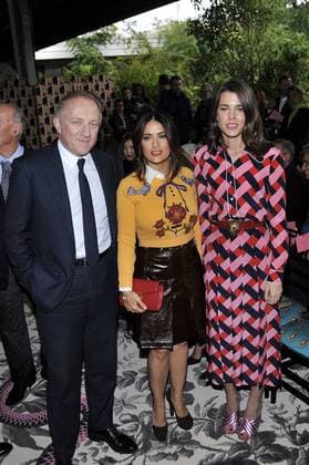 Milan Fashion Week, Women Spring Summer 2016. Milano, Moda Donna, Primavera Estate 2016.GUCCI arrivals Pictured:Francois-Henri Pinault salma hayek Charlotte Casiraghi  RiccardoxGiordano