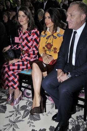 Milan Fashion Week, Women Spring Summer 2016. Milano, Moda Donna, Primavera Estate 2016.GUCCI arrivals Pictured: salma hayek Francois-Henri Pinault  RiccardoxGiordano