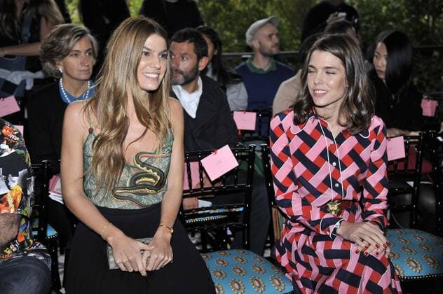 Milan Fashion Week, Women Spring Summer 2016. Milano, Moda Donna, Primavera Estate 2016.GUCCI arrivals Pictured: Bianca Aldobrandini D Adda Charlotte Casiraghi  RiccardoxGiordano