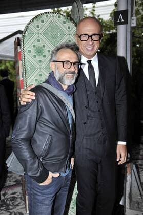 Milan Fashion Week, Women Spring Summer 2016. Milano, Moda Donna, Primavera Estate 2016.GUCCI arrivals Pictured: Massimo Bottura Marco Bizzarri  RiccardoxGiordano