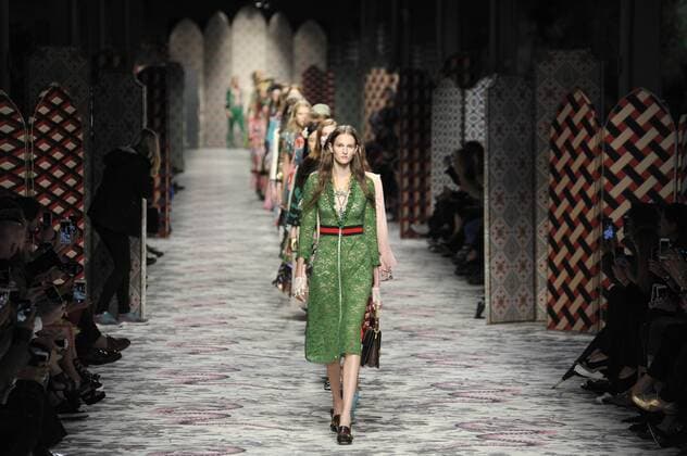 Milan Fashion Week, Women Spring Summer 2016. Milano, Moda Donna, Primavera Estate 2016.GUCCI catwalk . Pictured: models  RiccardoxGiordano