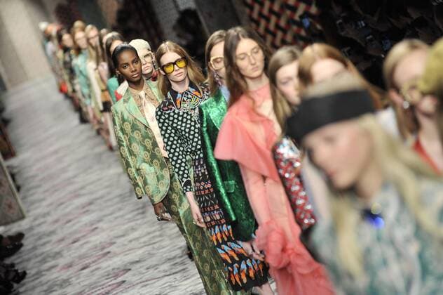 Milan Fashion Week, Women Spring Summer 2016. Milano, Moda Donna, Primavera Estate 2016.GUCCI catwalk . Pictured: models  RiccardoxGiordano