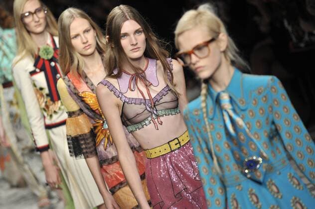 Milan Fashion Week, Women Spring Summer 2016. Milano, Moda Donna, Primavera Estate 2016.GUCCI catwalk . Pictured: models  RiccardoxGiordano