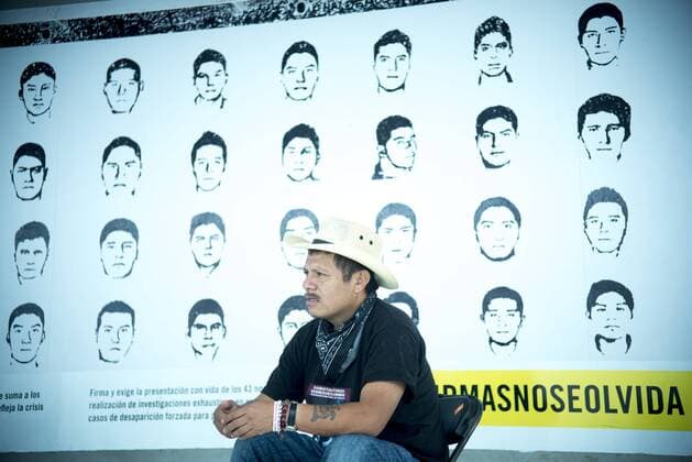 Sept. 24, 2015 - Mexico City, Mexico City, MX - Parents of the 43 missing Ayotzinapa students began a hunger strike ahead of the one-year anniversary of the tragedy, in central Mexico City on Thursday. Mexico City MX - ZUMAa136
