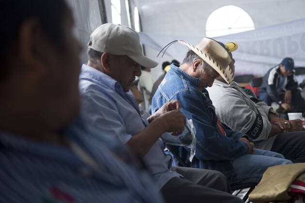 Sept. 24, 2015 - Mexico City, Mexico City, MX - Parents of the 43 missing Ayotzinapa students began a hunger strike ahead of the one-year anniversary of the tragedy, in central Mexico City on Thursday. Mexico City MX - ZUMAa136