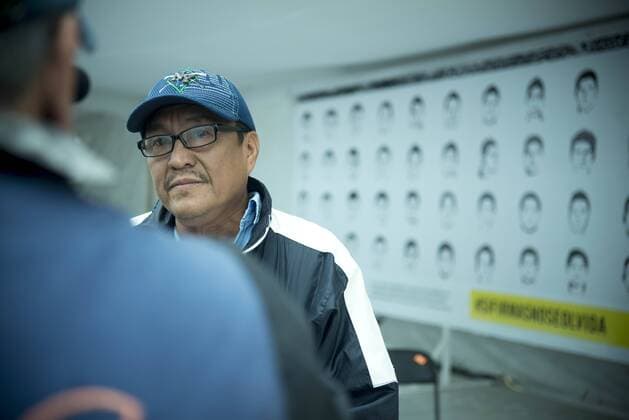 Sept. 24, 2015 - Mexico City, Mexico City, MX - Parents of the 43 missing Ayotzinapa students began a hunger strike ahead of the one-year anniversary of the tragedy, in central Mexico City on Thursday. Mexico City MX - ZUMAa136