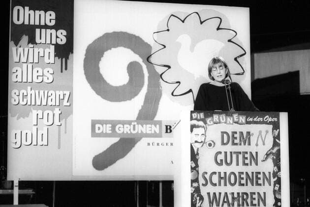 Wahlkampfabschluss der Grünen in der Alten Oper zu Frankfurt am Main: Marianne Birthler am Rednerpult