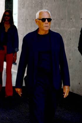 ENTERTAINMENT CELEBRITIES Mailand Fashion Week - Prominente vor der Emporio Armani Modenschau Milano, Guests arrivals at the Emporio Armani Fashion Sohw. Milan Fashion Week. Pictured: Giorgio Armani  Comi Terenghi