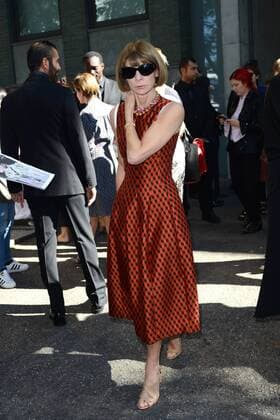 ENTERTAINMENT CELEBRITIES Mailand Fashion Week - Prominente vor der Emporio Armani Modenschau Milano, Guests arrivals at the Emporio Armani Fashion Sohw. Milan Fashion Week. Pictured: Anna Wintour  Comi Terenghi