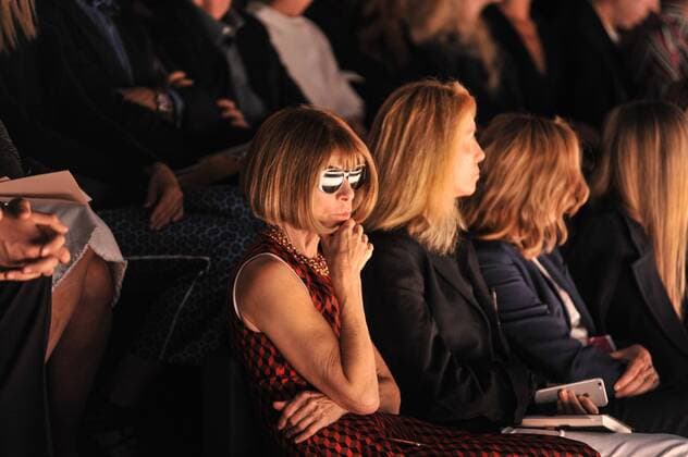 Milan Fashion Week, Women Spring Summer 2016. Milano, Moda Donna, Primavera Estate 2016. EMPORIO ARMANI catwalk Pictured:Anna Wintour  RiccardoxGiordano Fotosicki
