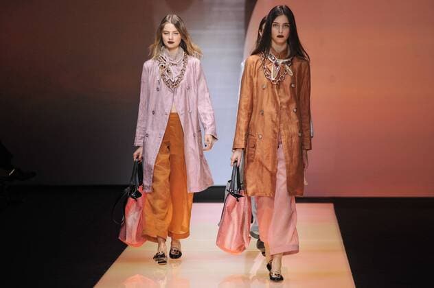 Milan Fashion Week, Women Spring Summer 2016. Milano, Moda Donna, Primavera Estate 2016. EMPORIO ARMANI catwalk Pictured:models  RiccardoxGiordano Fotosicki