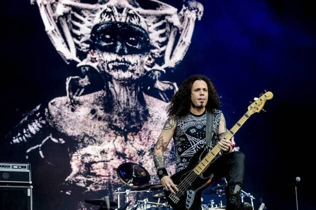 RIO DE JANEIRO, Brazil - 09 25 2015: ROCK IN RIO 2015 - The MOONSPELL + DERRICK GREEN Band performs at Sunset Stage on five days of the festival, during Rock in Rio 2015.  MarceloxCortes