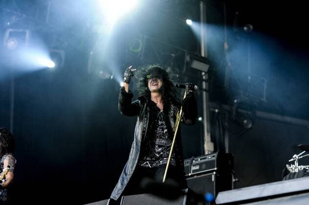 RIO DE JANEIRO, Brazil - 09 25 2015: ROCK IN RIO 2015 - The MOONSPELL + DERRICK GREEN Band performs at Sunset Stage on five days of the festival, during Rock in Rio 2015.  MarceloxCortes