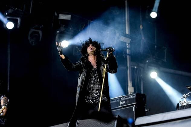 RIO DE JANEIRO, Brazil - 09 25 2015: ROCK IN RIO 2015 - The MOONSPELL + DERRICK GREEN Band performs at Sunset Stage on five days of the festival, during Rock in Rio 2015.  MarceloxCortes