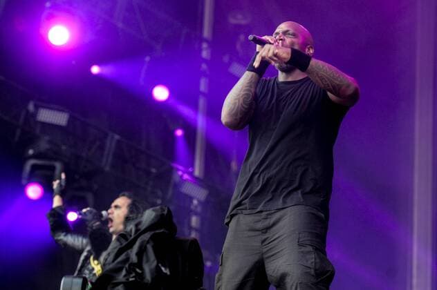 RIO DE JANEIRO, Brazil - 09 25 2015: ROCK IN RIO 2015 - The MOONSPELL + DERRICK GREEN Band performs at Sunset Stage on five days of the festival, during Rock in Rio 2015.  MarceloxCortes