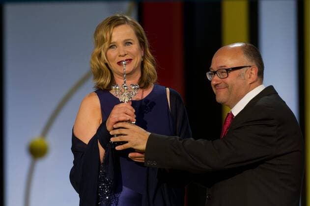 Emily Watson receives from the hands of Jose Luis Rebordinos, director of the festival, the Donostia Award in the 63th San Sebastian Film Festival on September 25, 2015 Cordon Press Emily Watson receives the Donostia Award _63th San Sebastian Film Festival  Emily Watson receives the Donostia Award _63th San Sebastian Fi
