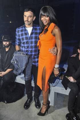 Milan Fashion Week, Women Spring Summer 2016. Milano, Moda Donna, Primavera Estate 2016. VERSACE arrivals Pictured: Riccardo Tisci Naomi Campbell  RiccardoxGiordanox Fotosicki