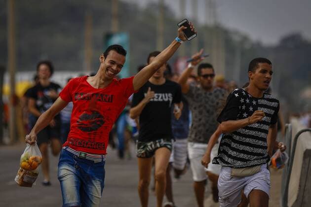 RIO DE JANEIRO, Brazil - 09 26 2015: ROCK IN RIO 2015 - Opening of the Gates and input from the public during the 6th of Rock in Rio 2015.  Andr?xHorta