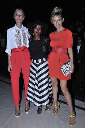 Milan Fashion Week, Women Spring Summer 2016. Elisabetta Franchi front row Pictured: Justine Mattera  RiccardoxGiordanox Fotosicki