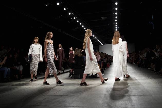 Models present creations by Gabriele Colangelo during the Milan Fashion Week Sping Summer 2016 in Milan, Italy, on Sept. 26, 2015. ) ITALY-MILAN-FASHION WEEK JinxYu 