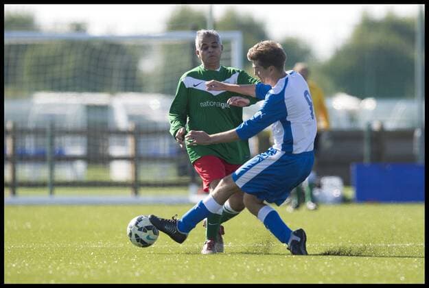 . 27 09 2015. Brighton, United Kingdom. Labour v Lobby Football Match at the American Express Community Stadium on day 1 of the Labour Conference in Brighton. Pictured is Sadiq Khan playing for Labour.  xBenxStevensx xi-Imagesx IIM-11108-0007