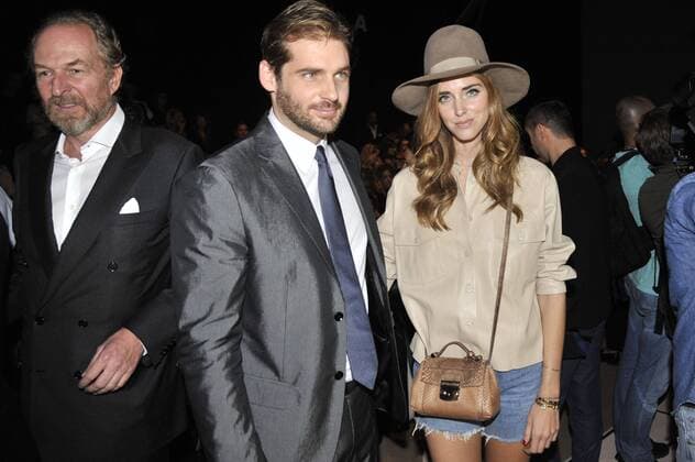 Milan Fashion Week, Women Spring Summer 2016. TRUSSARDI front row Pictured: Tomaso Trussardi Chiara Ferragni  RiccardoxGiordanox xFotosicki