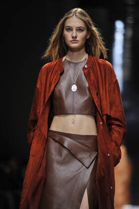 Milan Fashion Week, Women Spring Summer 2016. TRUSSARDI catwalk Pictured: Models  RiccardoxGiordanox xFotosicki