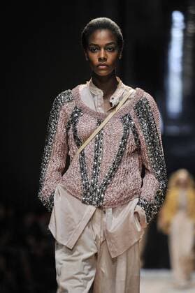 Milan Fashion Week, Women Spring Summer 2016. TRUSSARDI catwalk Pictured: Models  RiccardoxGiordanox xFotosicki