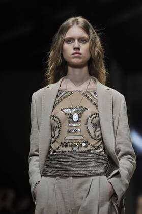 Milan Fashion Week, Women Spring Summer 2016. TRUSSARDI catwalk Pictured: Models  RiccardoxGiordanox xFotosicki