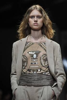 Milan Fashion Week, Women Spring Summer 2016. TRUSSARDI catwalk Pictured: Models  RiccardoxGiordanox xFotosicki