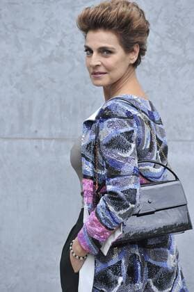 ENTERTAINMENT CELEBRITIES Mailand Fashion Week - Prominenz bei Giorgio Armani Modenschau Milan Fashion Week, Women Spring Summer 2016. Milano, Moda Donna, Primavera Estate 2016. GIORGIO ARMANI front row Pictured: Antonia dell Atte  RiccardoxGiorrdanox Fotosicki